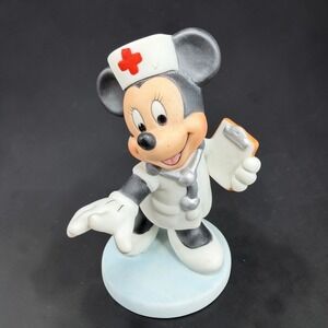 Disney Minnie Mouse Nurse Figurine Vintage White Uniform Stethoscope Collectible